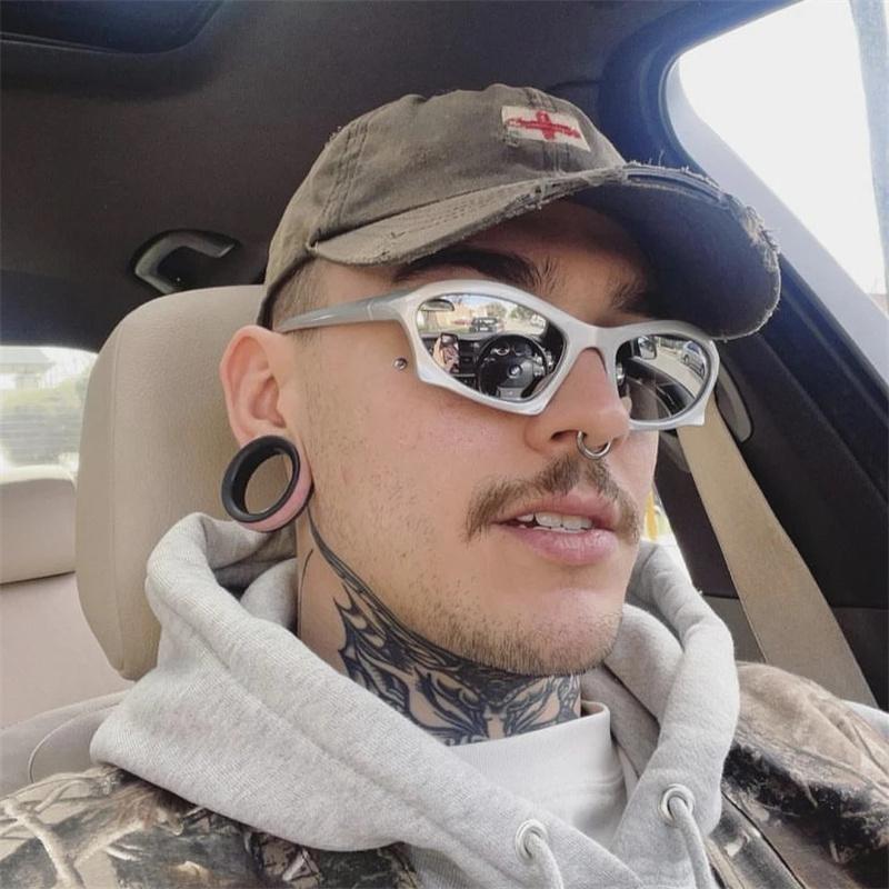 Mode Hip Hop Punk Sonnenbrille Herren Y2K Outdoor Sport Sonnenschutz Sonnenbrille nicht polarisiert