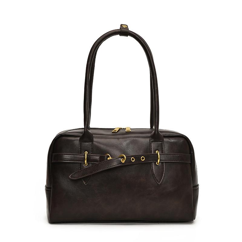 Elegant Brown Casual Handbag For Women Comfortable Large Tote Bag With Trendy Aesthetic Ideal For Everyday