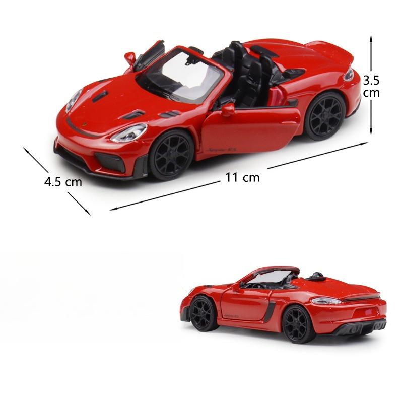 Welly 1/36 Porsche 718 Spyder RS Alloy Sports Car Model Diecast Metal Race Vehicle Car Model Simulation Collection Kids Toy Gift