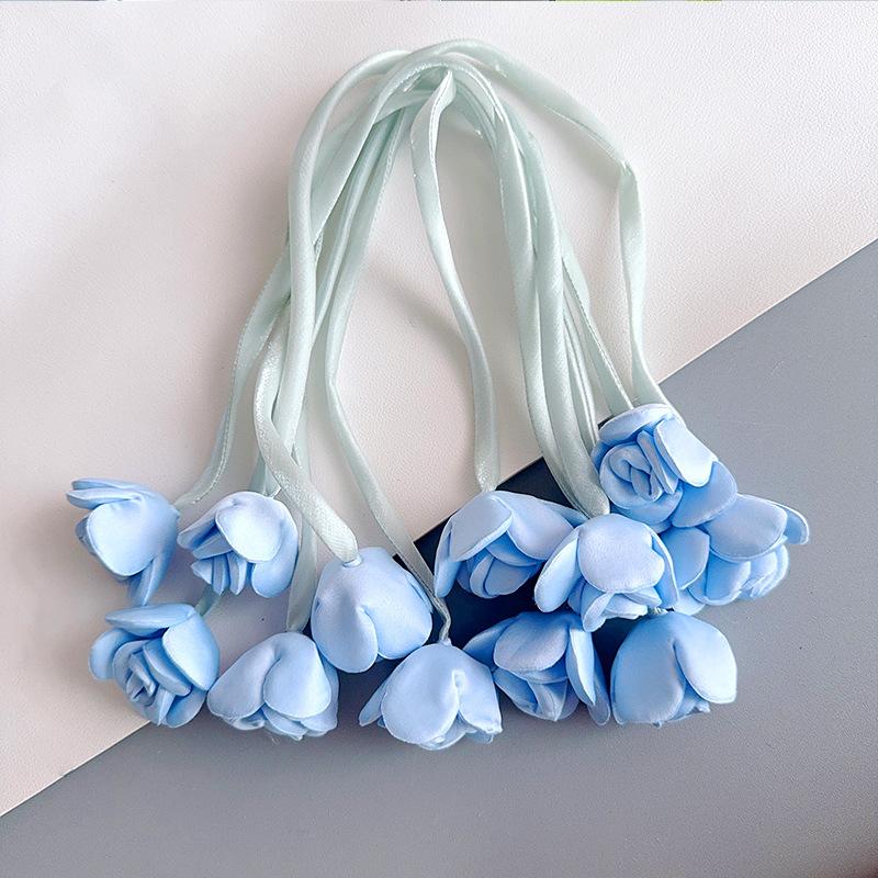 

1pc Fabric Double Ended Lily Flower Bud Flower Decoration Patches for DIY Skirt Clothes Backpack Pendant Handmade Accessories синий