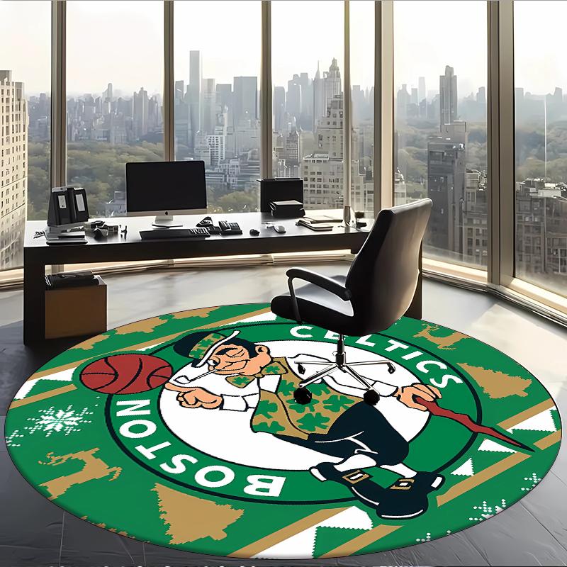 Boston Celtics (1) Runder Büroteppich Dekorativer Bodenteppich für Büro Schlafzimmer Wohnzimmer und Wohnbereich