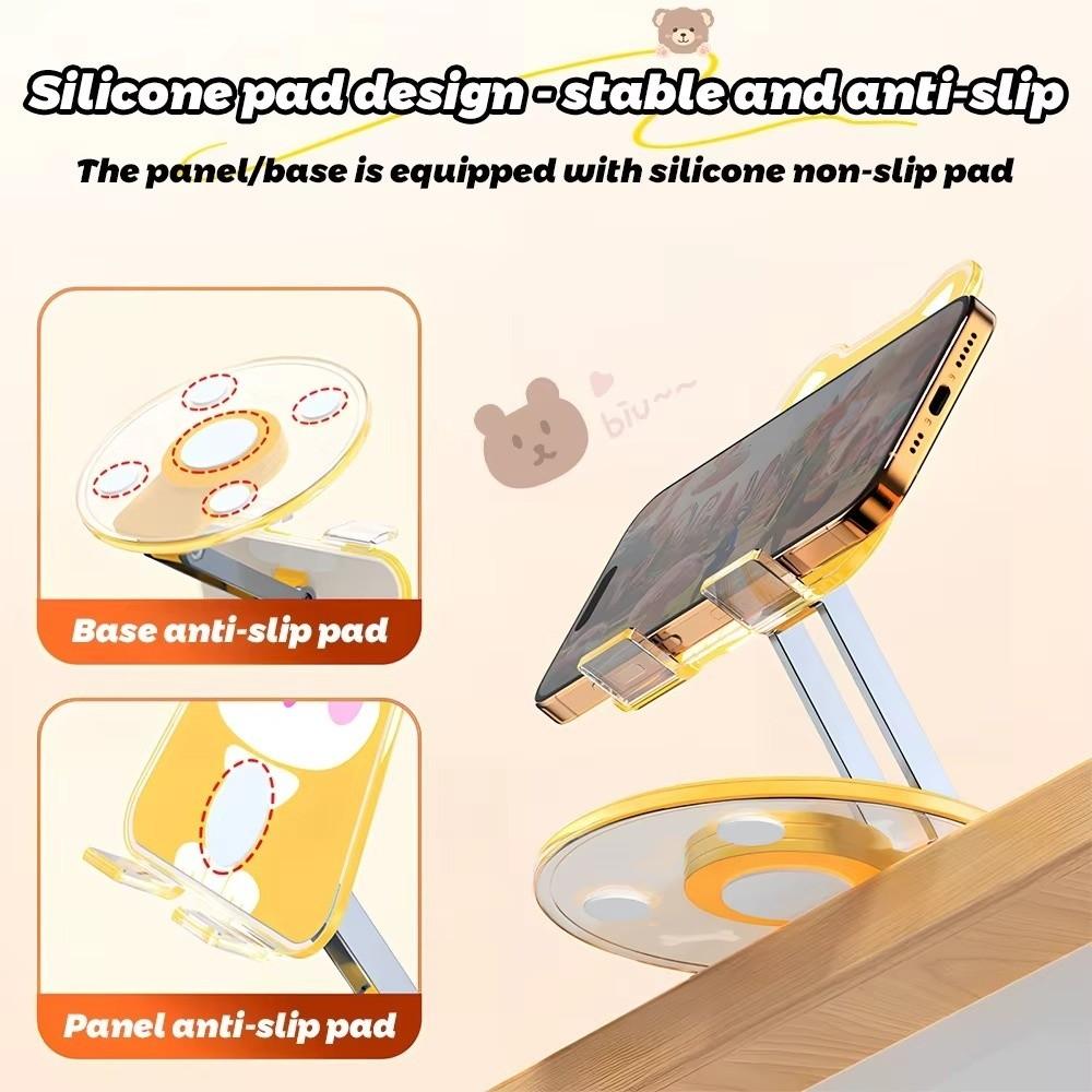 Acrylic Animal Phone Stand 360° Rotatable Phone Bracket Universal Cell Phone Holder Home Office
