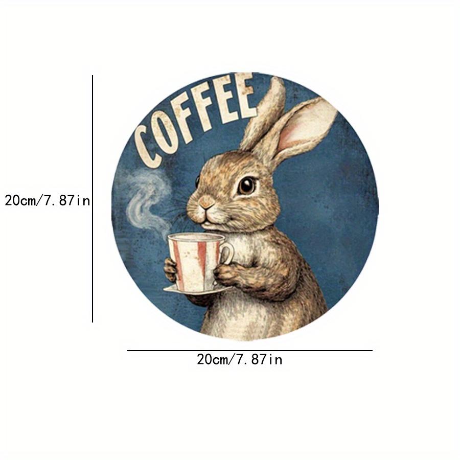 

2D плоский 20 см пасхальный кролик кафе приветственный знак деревянный настенный декор - автомобильный воздушный шар универсальный праздничный деревянный кулон, украшение для дома, приветственный знак 20cm*20cm