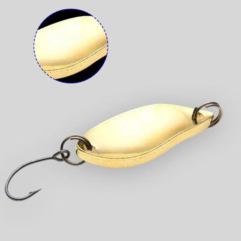 Metal Jig Spoon Lures Trouts Fishing Spoon Lures Sequins Baits Single Hook Hard Metal Baits for Outdoor Fishing