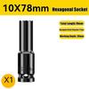 1/2" Drive Deep Impact Socket Set Drive Metric Wrench Black Socket Deep Impact Socket Pneumatic Wrench Head Tire Removal Tools