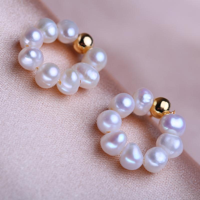 KNIKOO Stud Earrings For Women Fashion Natural Freshwater Pearl Earrings Jewerly For Wedding Party Gifts