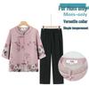 Stylish Summer Set for Women: Chinese-Inspired Short-Sleeve Top and Pants for Middle-Aged and Elderly Ladies