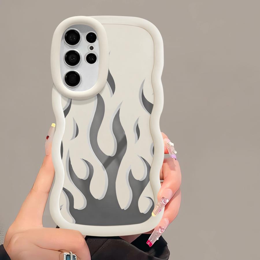 Case for Samsung Galaxy S23 Plus S21 S22 Ultra S20 FE A26 S24 A25 S25 Soft Phone Cover A54 A55 A24 A36 A35 A34 Creative Flame
