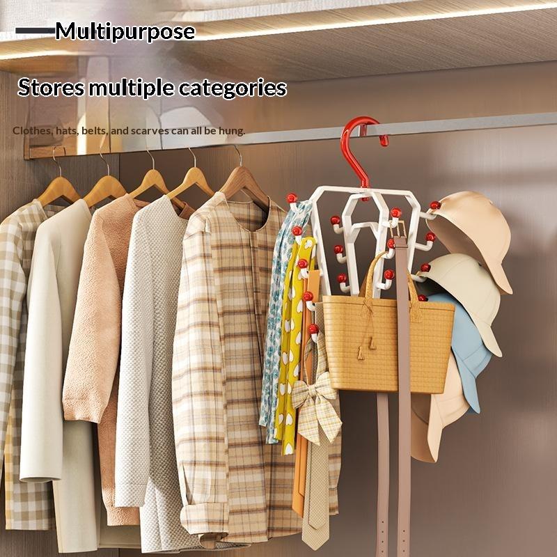 V Shaped Closet Hanger Storage Rack 18 Hooks Large Capacity Lightweight Organizer for Kids Room Closet Clothes Sorting