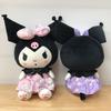 Adorable 20cm Kuromi Character Stuffed Animal With Floral Dress For Anime Fans