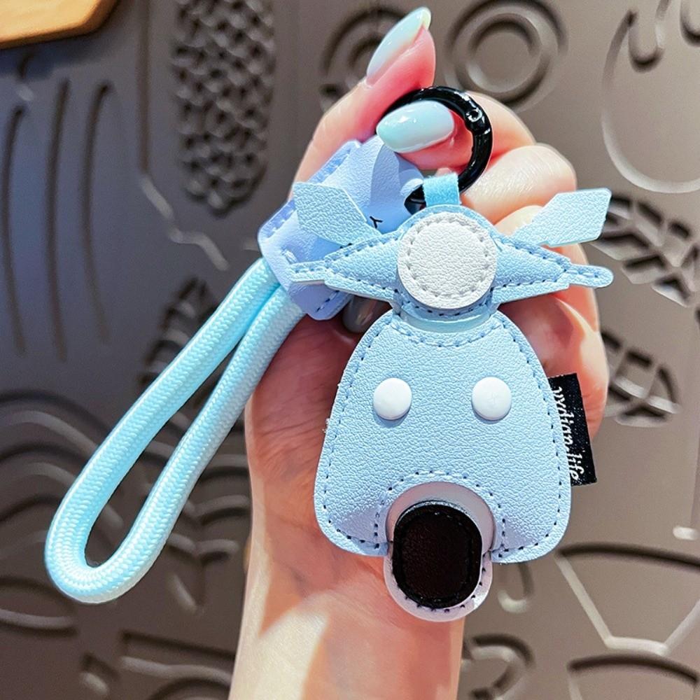 PU Leather Bus Shape Keychain Unique Bag Hanging Decoration Cartoon Airplane Keychain  Gift