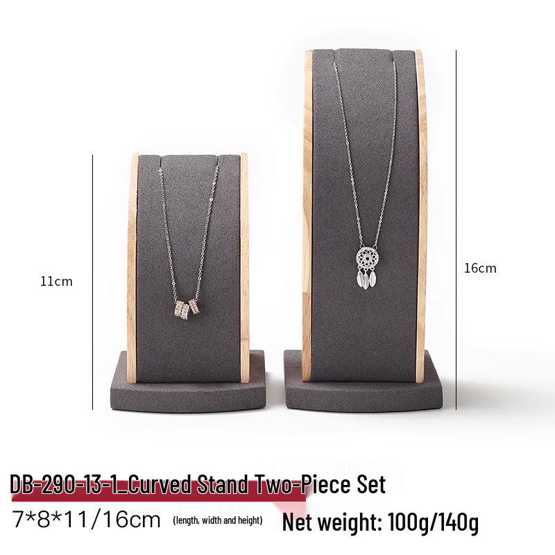 Solid Wood Jewelry Display Stand for Earrings, Rings, and Necklaces with Jade Tray