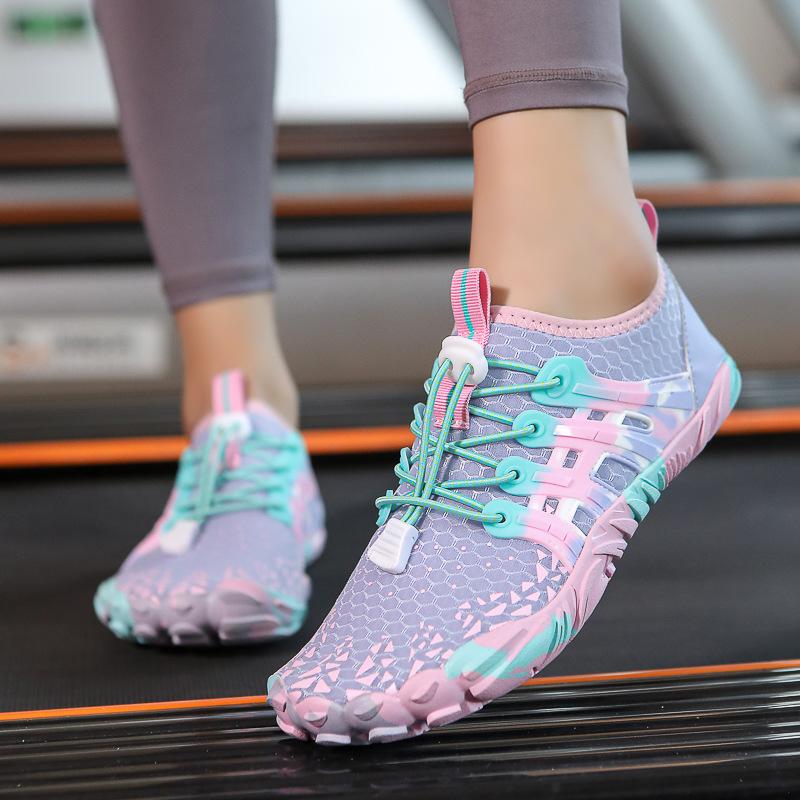 

Children Adult Creek Tracking Shoes Indoor Skipping Rope Jumping Yoga Shoes Water and Land Wear Barefoot Swimming Shoes Couple Beach Shoes 46 фіолетовий