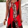 Paisley Leopard Pattern Design Quick Dry Women's Casual Tank Top Dress