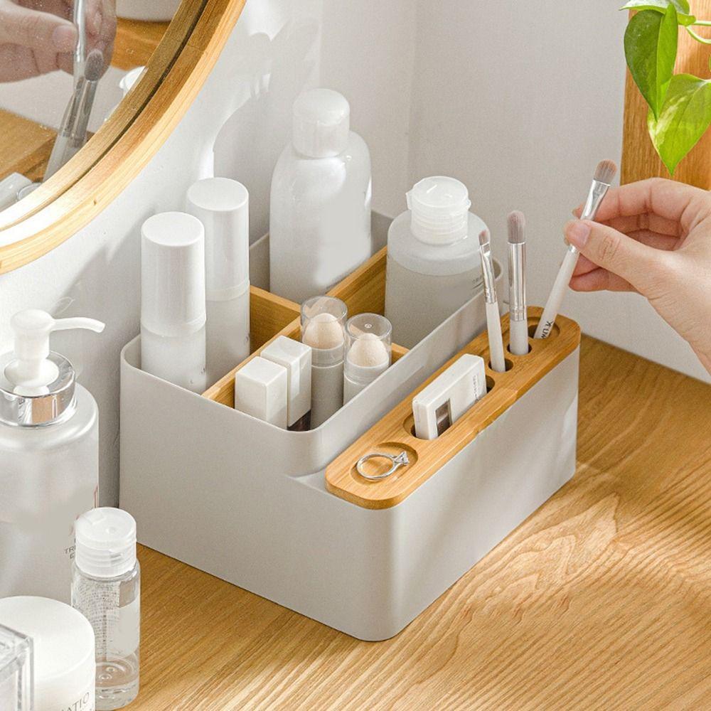 Large Capacity Remote Control Phone Holder Smooth Edge Desktop Storage Box  for Home