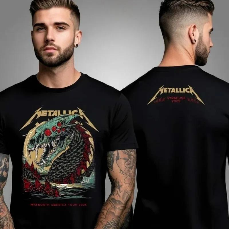 American Heavy Metal Band Metallica Album Poster Graphic Print Tshirts Men Women Crewneck Cotton Tee New Fashion Oversized Tops