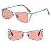 Designer Eye Sunglasses Fashion Narrow Metal Frame Sun Glasses 100% Uv Protection For Women Men