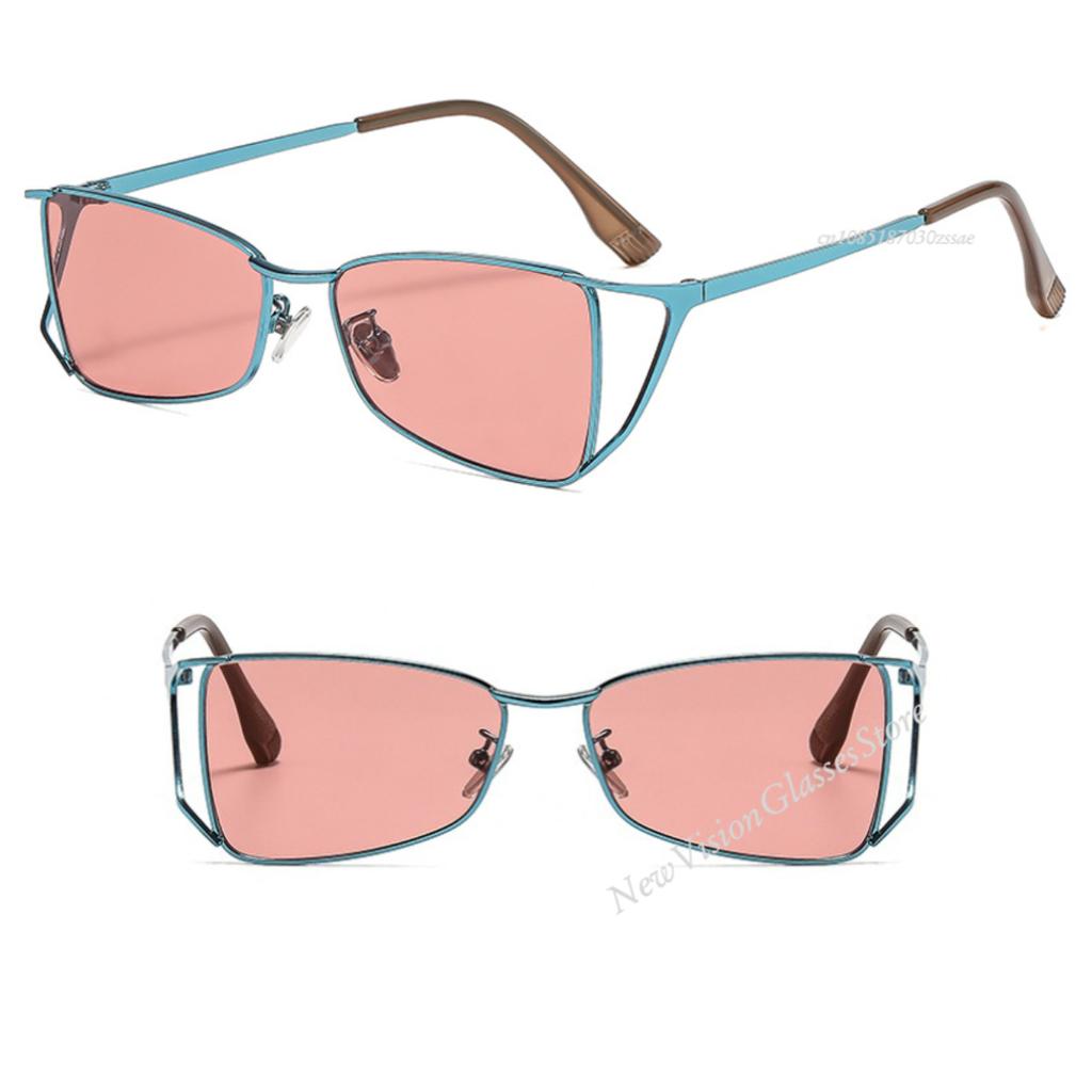 Designer Eye Sunglasses Fashion Narrow Metal Frame Sun Glasses 100% Uv Protection For Women Men