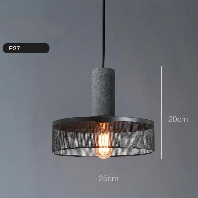 Modern Industrial Style Pendant Light Indoor LED Cement Chandelier Suspension Bedroom Hanging Light for Hall Cafe Bar Table