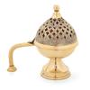Brass Dhuna Loban Burner, Round Dhooni Dhoop Dani Incense Burner,Table-Top Brass Incense Holder for Loban, Elegant and Traditional Dhoop Dani