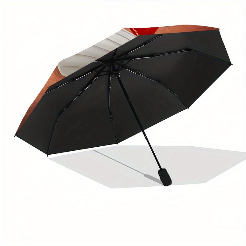 Disney Chef Remy Automatic Open/Close Umbrella - Cute Umbrella with Cute Design, Portable 3-Fold Compact Umbrella for Men & Women, Valentine