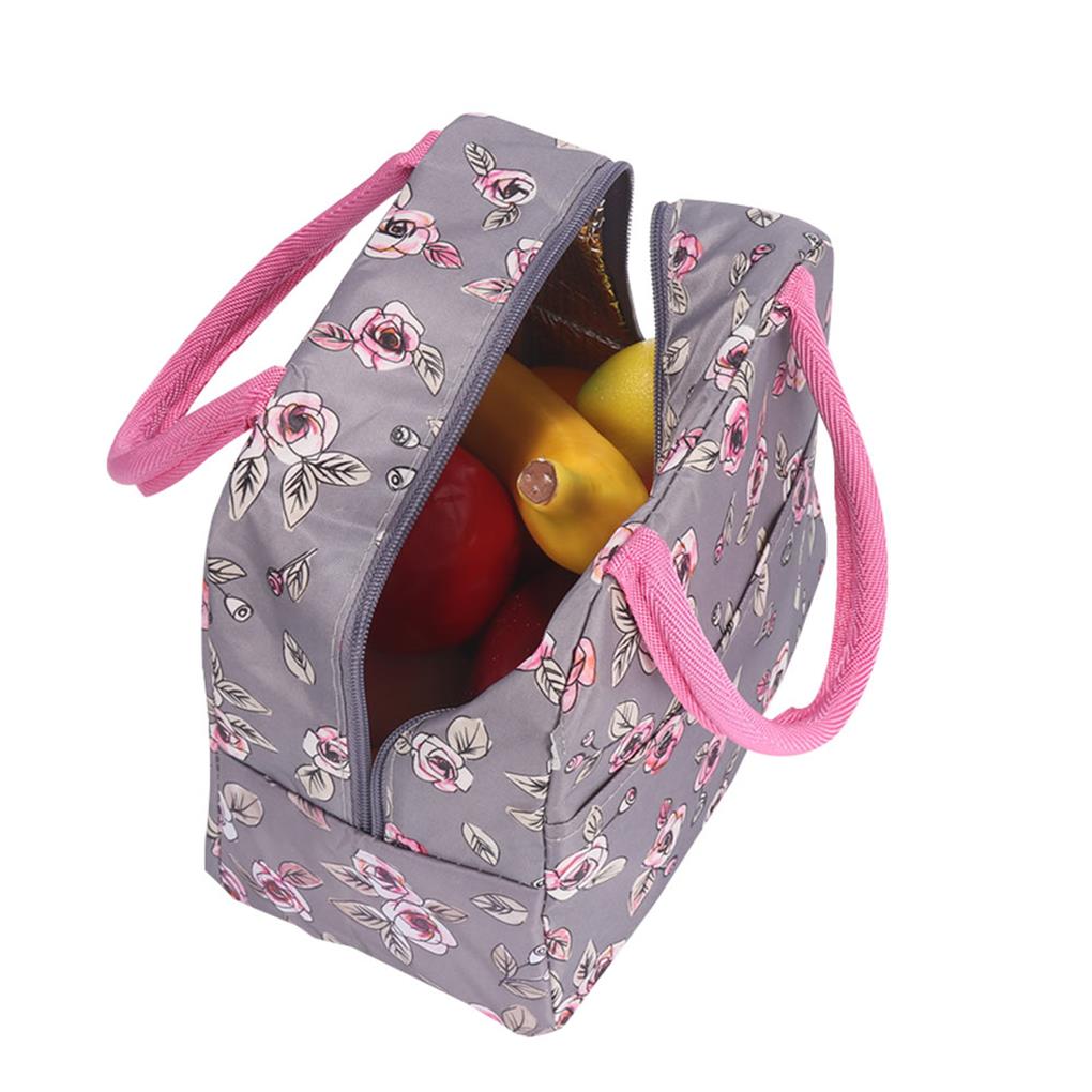 Lunch Bag Carry Holders Containers Rose Pattern Picnic Organizer Container Worker Student Food Storage Bags Carrying Pouches