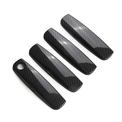 4X Carbon Fiber Look Car Door Handle Decor Cover Trim For Dodge Charger 2016-21