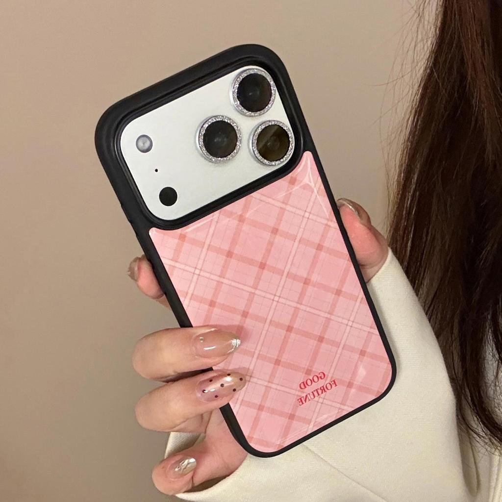 Funda para teléfono con estampado de cuadros rosas para iPhone 16, iPhone 17 y iPhone 17 Pro Max