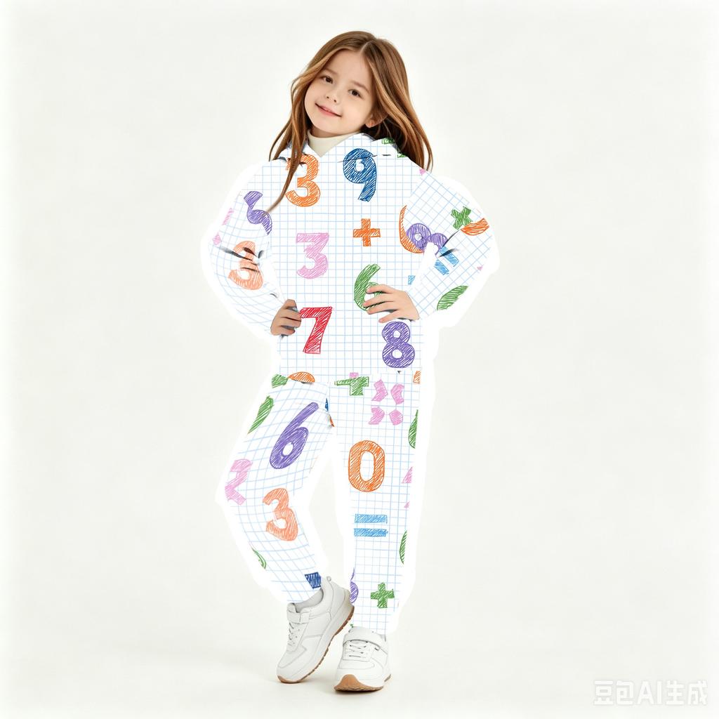 Boys Girls Kids Hooded Sweatshirt Set with Print for Back to School