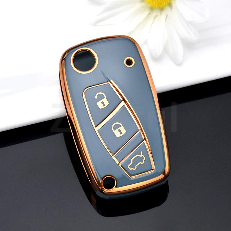 3 Buttons Tpu Shell Fob For Fiat Panda Stilo Punto Doblo Grande Bravo 500 Ducato Minibus Car Flip Key Case Cover Accessories
