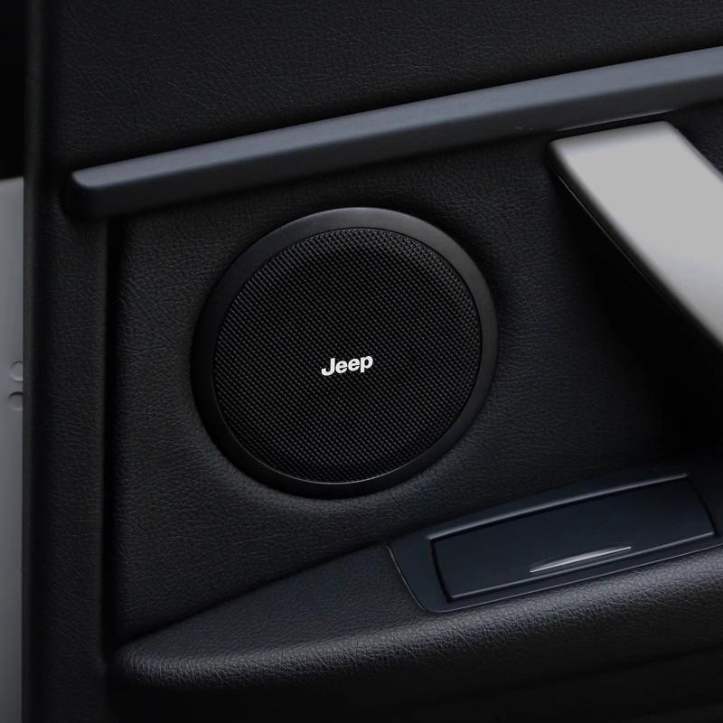 Car Speaker Metal Stickers Interior Decoration Decals For Jeep Grand Cherokee Wrangler JK Gladiator Compass Renegade Wagoneer