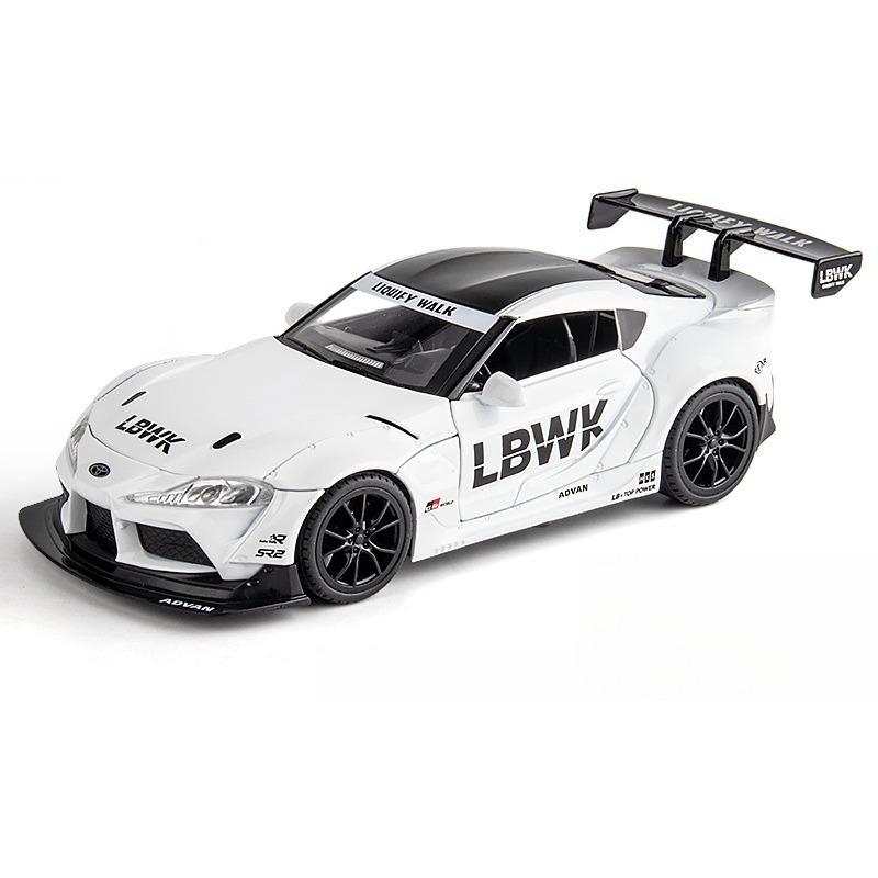 1/22 Scale Toyota Supra Alloy Racing Car Model Diecast Sound & Light Toy Modle Home Interior Decoration Children Birthday Gift