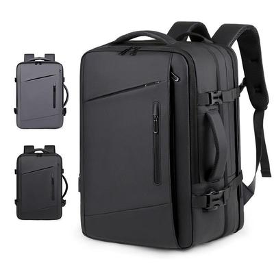 Herren Business Rucksack: High-End, Erweiterbar, Großvolumig, Wasserabweisende Laptoptasche mit Lederfolie