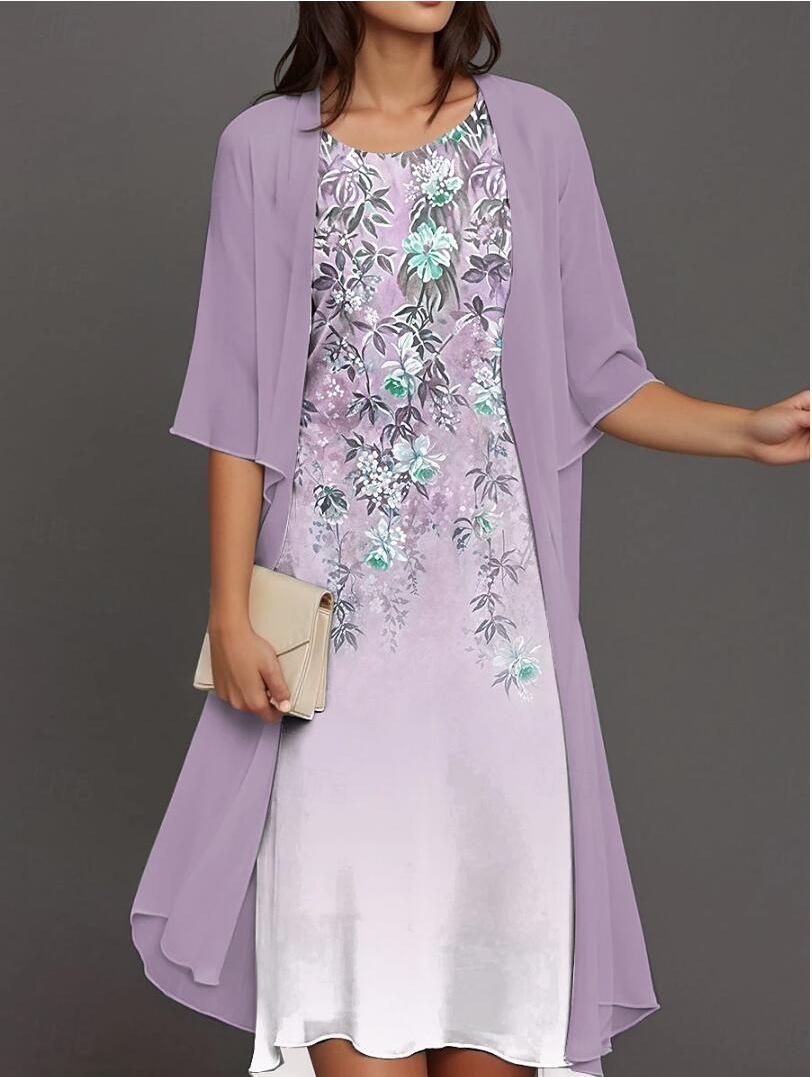 

Модний елегантний шифоновий костюм-двійка Весна-Осінь 2023 3X Large