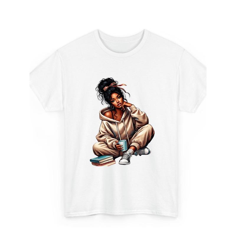 European Size Graphic Print Girl T-Shirt For Women Casual Short Sleeve Tee 1 Pcs  - Comfortable Crew Neck, Soft Adorable Tees Tops
