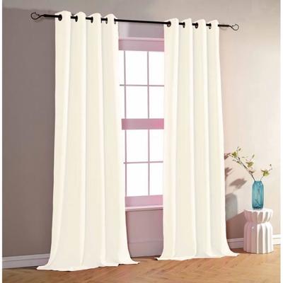 Set of 2 Ivory Blackout Curtains 140 X 260 Cm - 2247