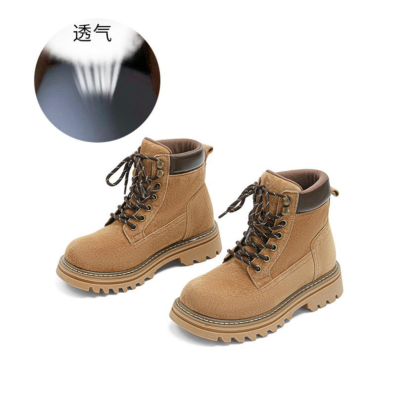 

Кожаные ботинки Мартин Женские 2025 Осень и Зима Новые На толстой подошве Увеличивающие рост Ботинки-ревень Узкие Универсальные ботинки Женские Повседневные Короткие ботинки 40 верблюд