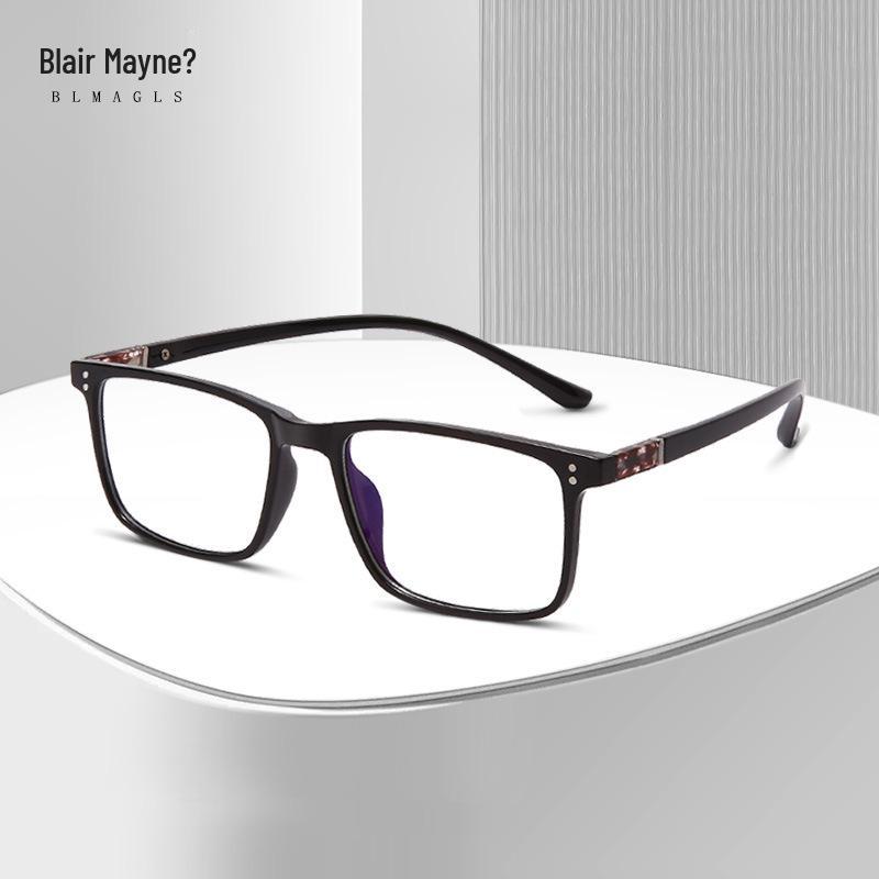 Retro Square Glasses Frame with Anti-Blue Light Lenses - Fits Myopia & Astigmatism