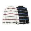 T-shirt a maniche lunghe a righe oversize da uomo - Vestibilità larga in cotone con girocollo Stile Retro Americana Abbigliamento casual autunnale
