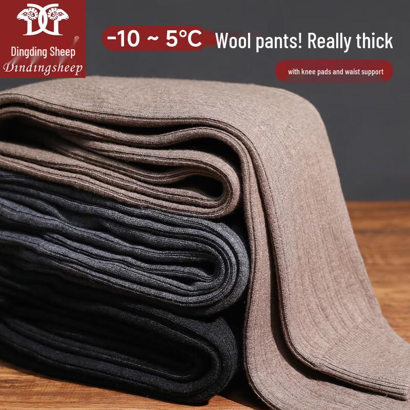 

Dindingsheep Премиальные Утепленные Шерстяные Термобрюки с Поддержкой Коленей и Талии M