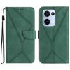 For Oppo Reno13 5G (Global) Case Skin Touch Lines Imprinted PU Leather Flip Phone Cover