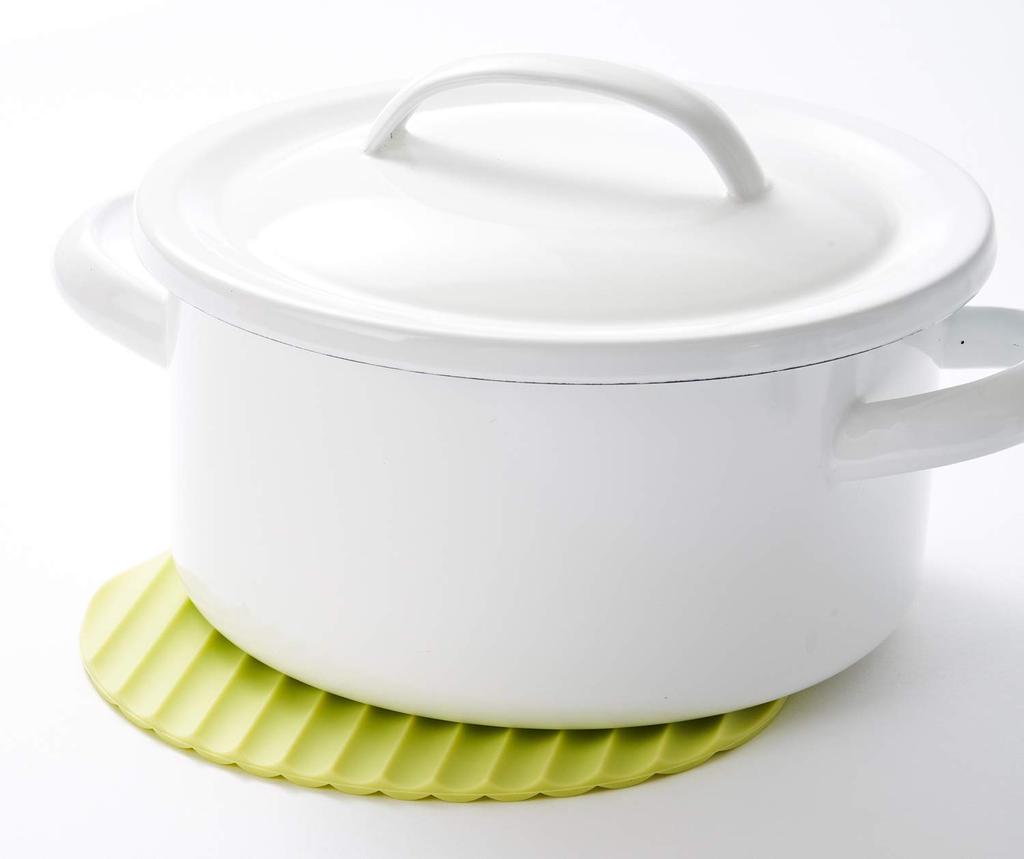 Yoshikawa EAtoco Nami Pot Mitt Silicone Mat 18 x 16 cm AS0046 (Green) Holder/Pot 2-way