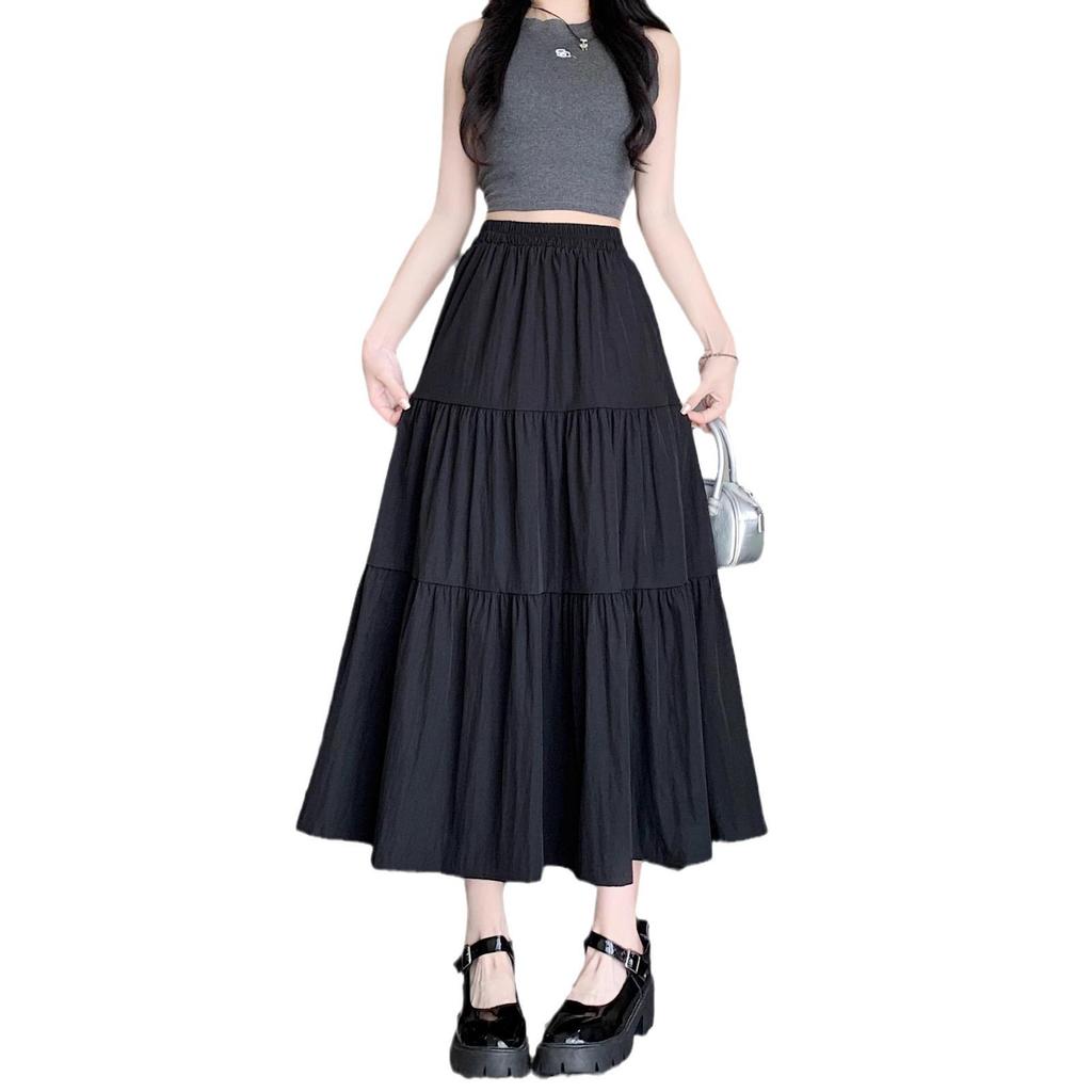 2024 Summer White A-Line High Waist Cake Skirt for Women