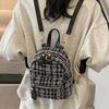 Winter Women Backpack Korean Celebrity Tweed Plaid Two-shoulder Bag Fashion Commuter Mini Backpack Teenage Girls Kawaii Backpack