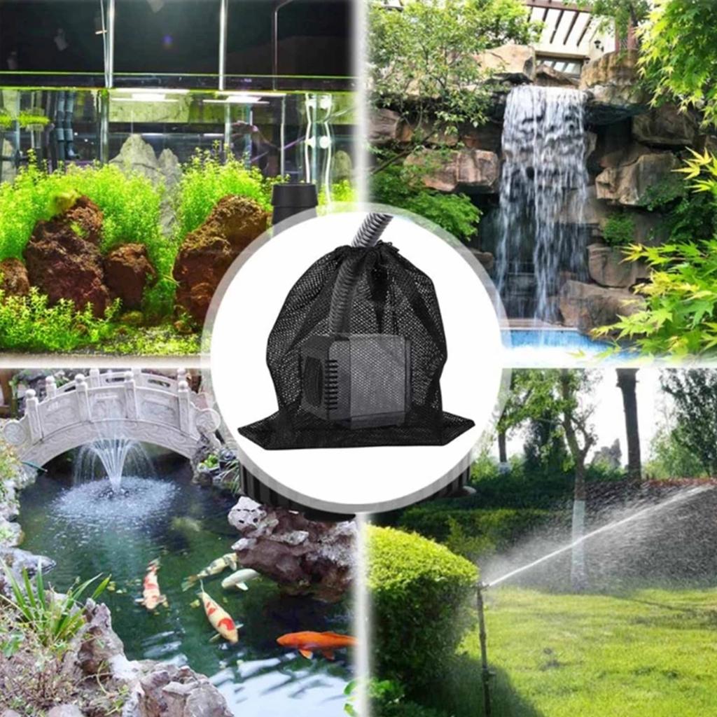 Sacchetto Filtro Pompa Acqua Anti-Intasamento Sacchetto Isolamento Pompa Resistente agli Strappi con Coulisse Riutilizzabile Protezione Pompa per Stagno Riva del Fiume