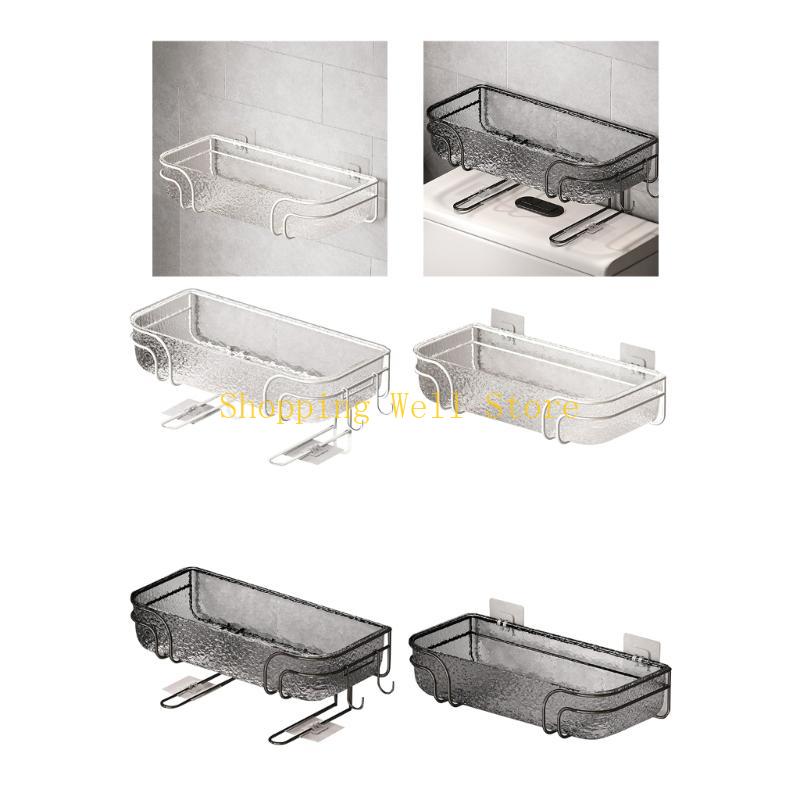 KX4B Large Capacity Bathroom Shelves Functional Organizers Wall Mounted Shower Storage Basket for Bathroom Kitchen