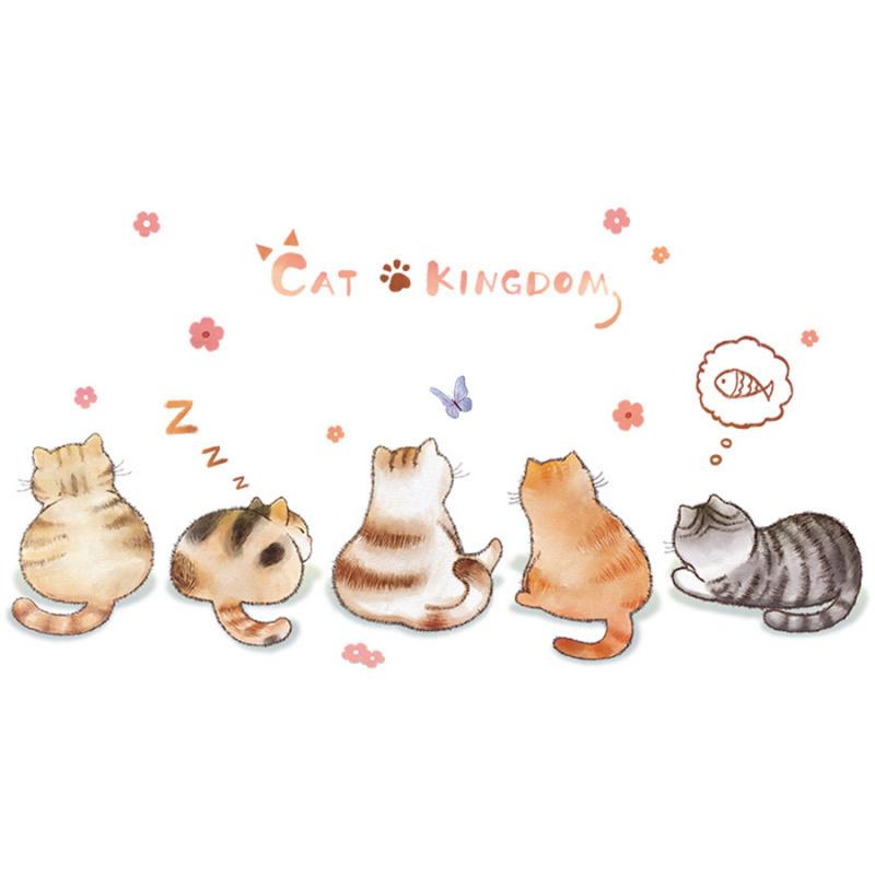 Cute Cat Stickers Set for DIY Decoration of Home, Living Room, Children's Bedroom