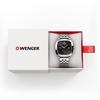 WENGER VINTAGE CLASSIC CHRONO Watch with Stainless Steel Case Black Silver Stainless Steel Quartz 50m Water Gift Idea Men's (316L), Dial, Bracelet,