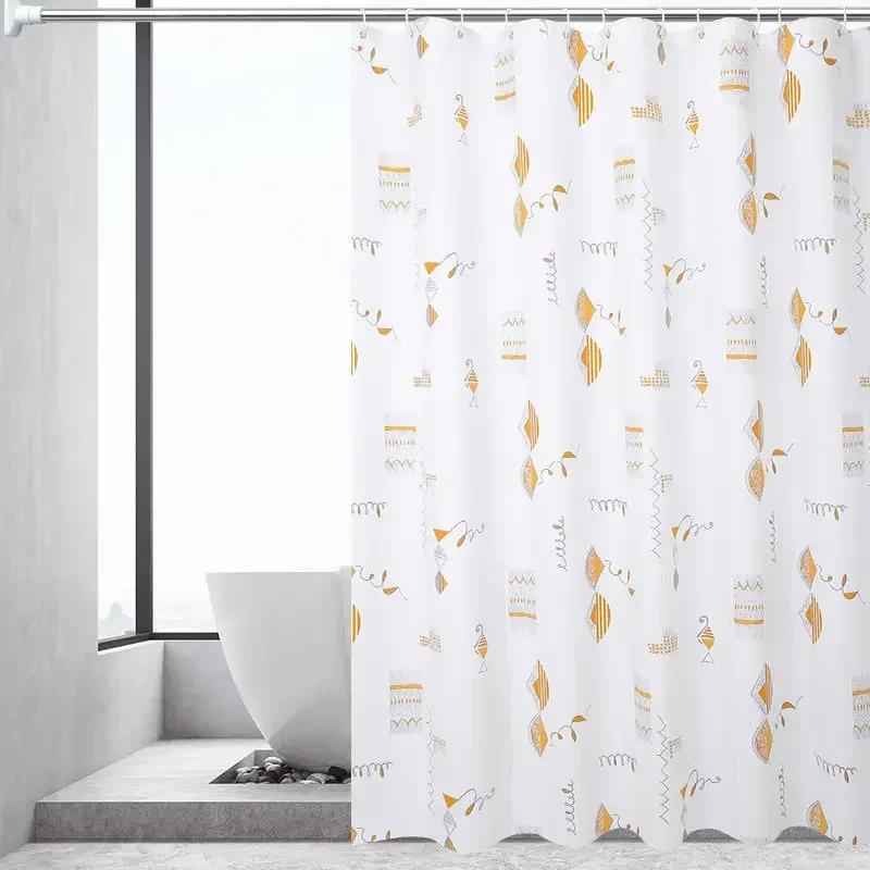 Shower Curtains PVC Leaves Modern Style Bathroom Curtain with Hooks Waterproof Simple Funny Shower Curtain Daily