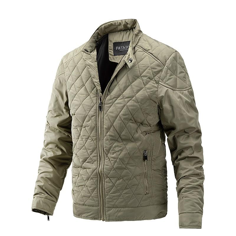 Mens Winter Lightweight Cotton Jacket 2026 Vintage Style Loose Fit Stand Collar Casual Outerwear Teens Young Adults